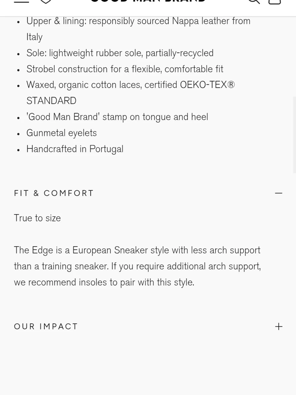 Good Man Brand Edge Lo-Top Sneaker Responsible Nappa Leather